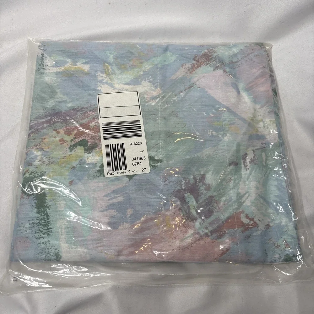 Iliad Pole‎ Top Blouson Valance China Blue Tea Rose Watercolor Abstract 82x15